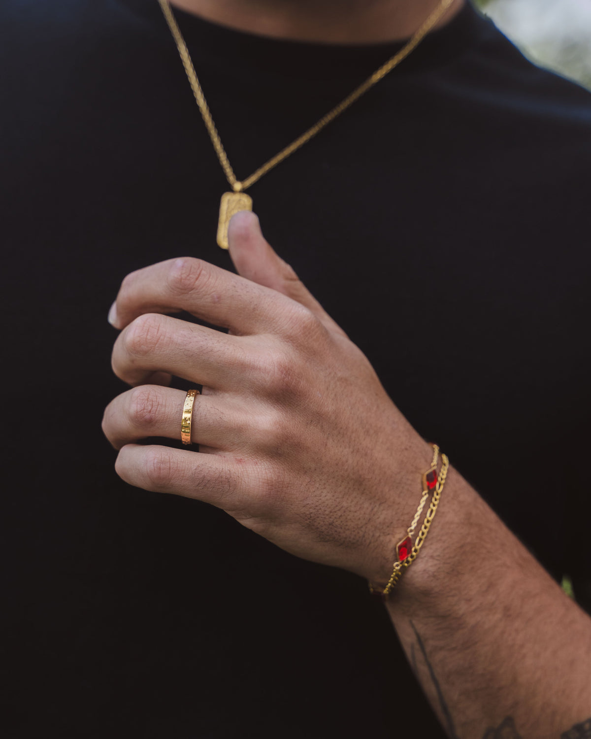ANILLO HAMMERED ORO - 4MM