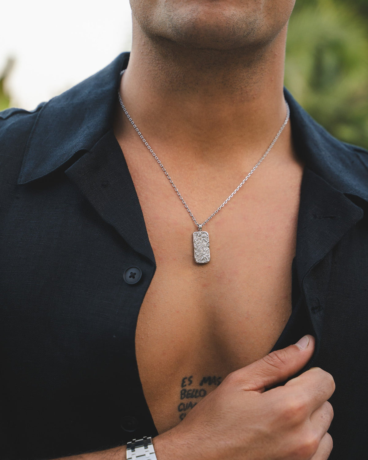 COLLAR MOONROCK PLATA