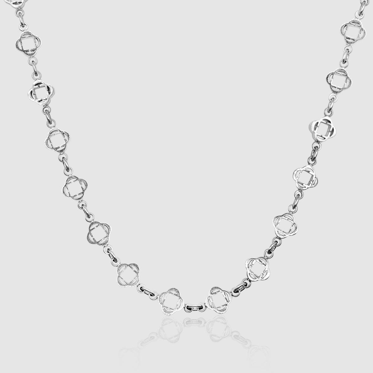 Collar de Enlace de Trébol (Plata)