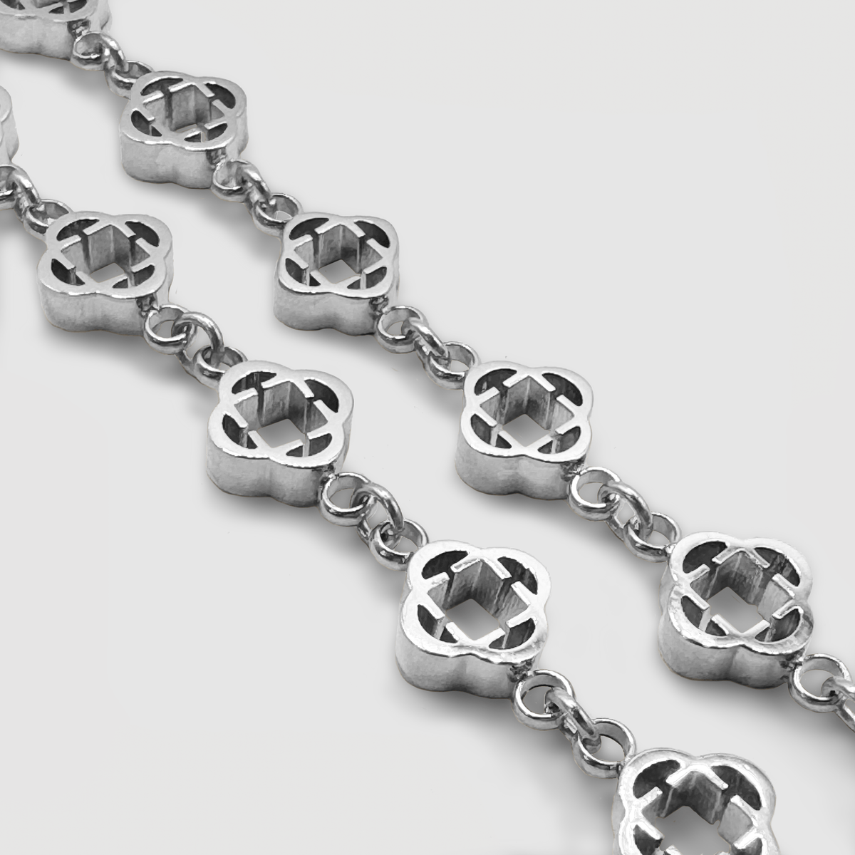 Collar de Enlace de Trébol (Plata)