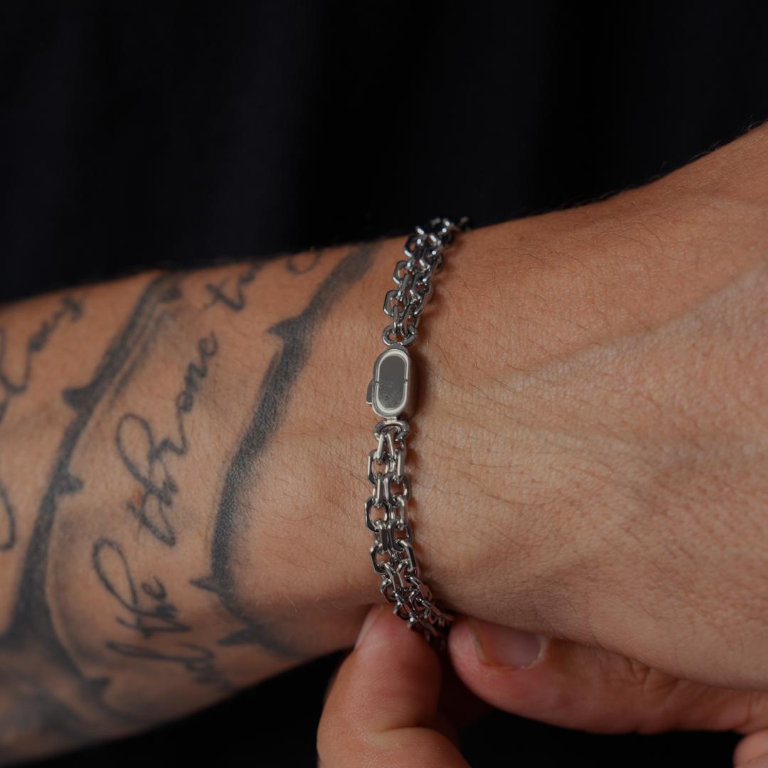 Pulsera Doble Belcher (Plata)