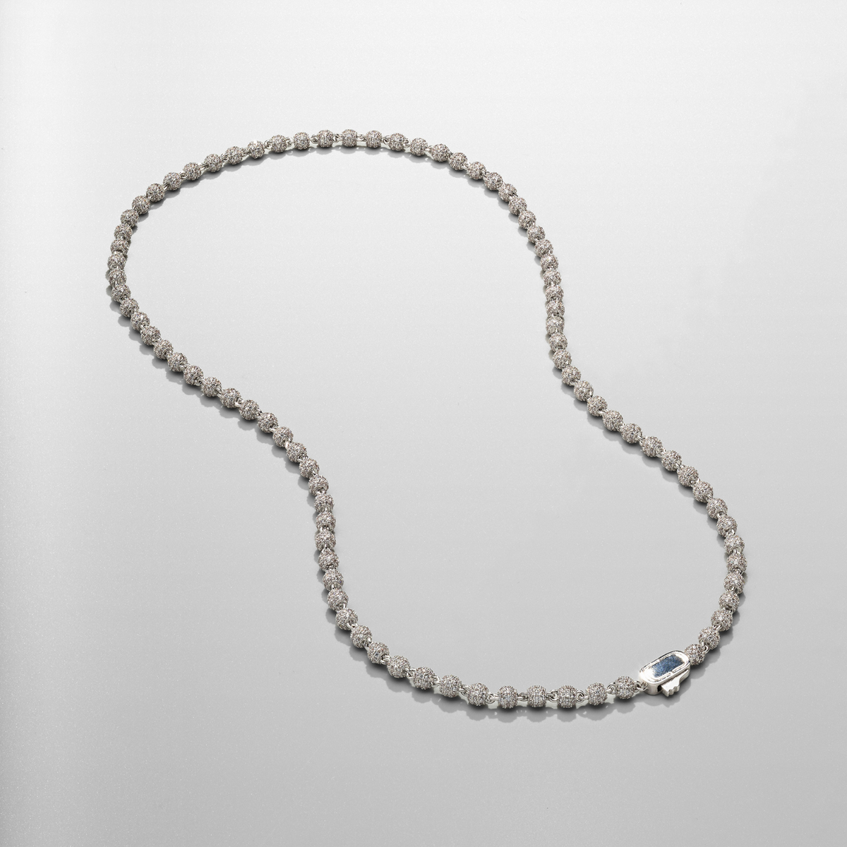 Collar de colgante de bola helada (Plata) 4mm