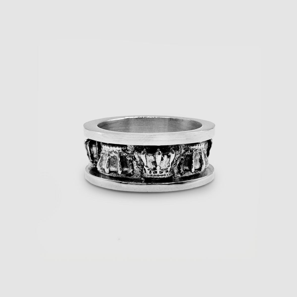 Anillo de banda de corona (plata)