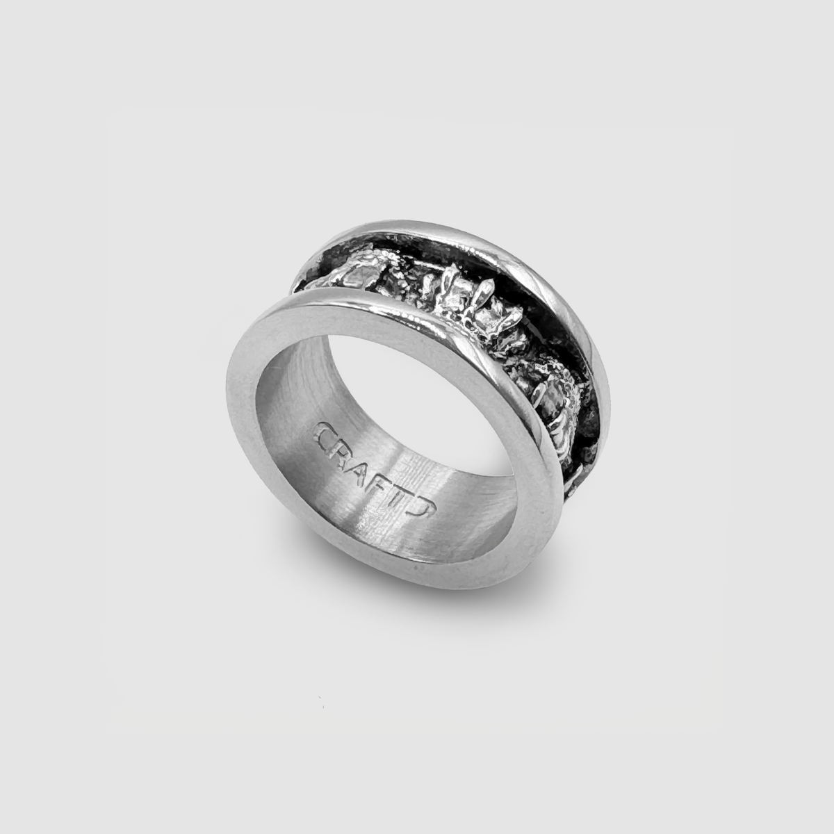 Anillo de banda de corona (plata)
