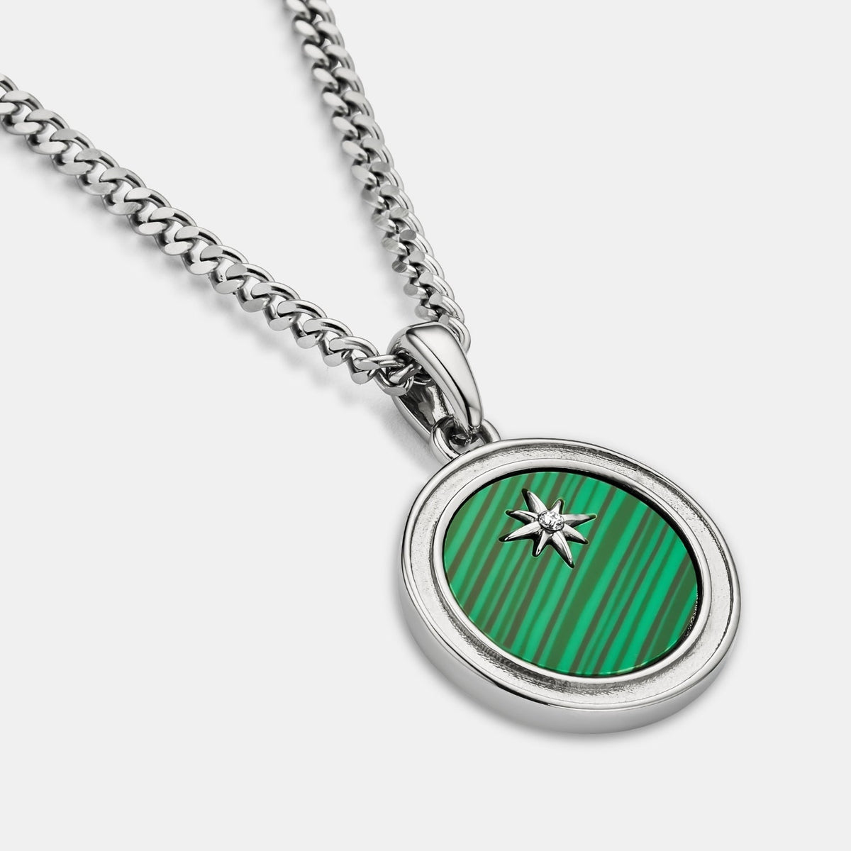 Estrella del norte de malaquita (plata)