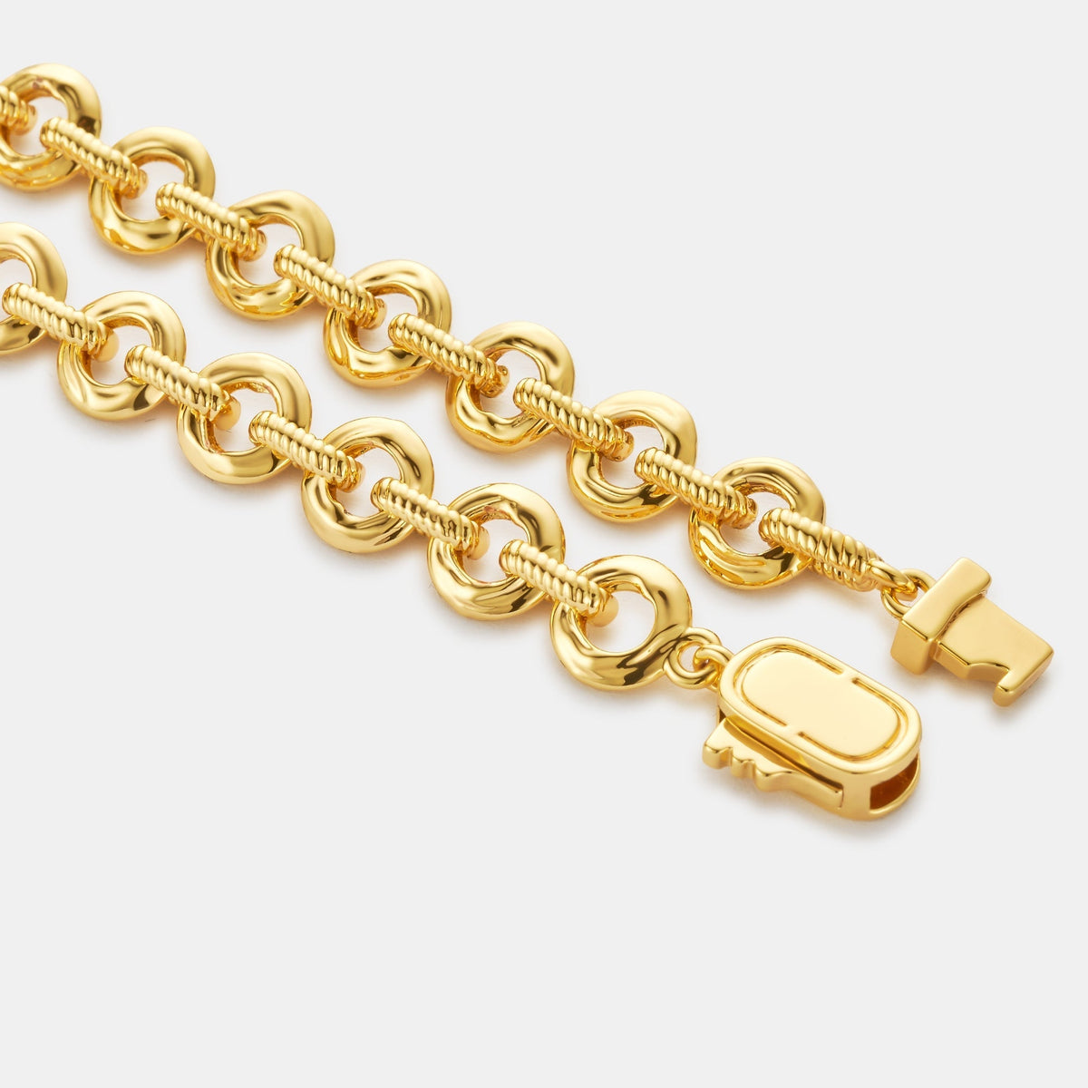 Pulsera de Eslabones Derretidos (Oro)