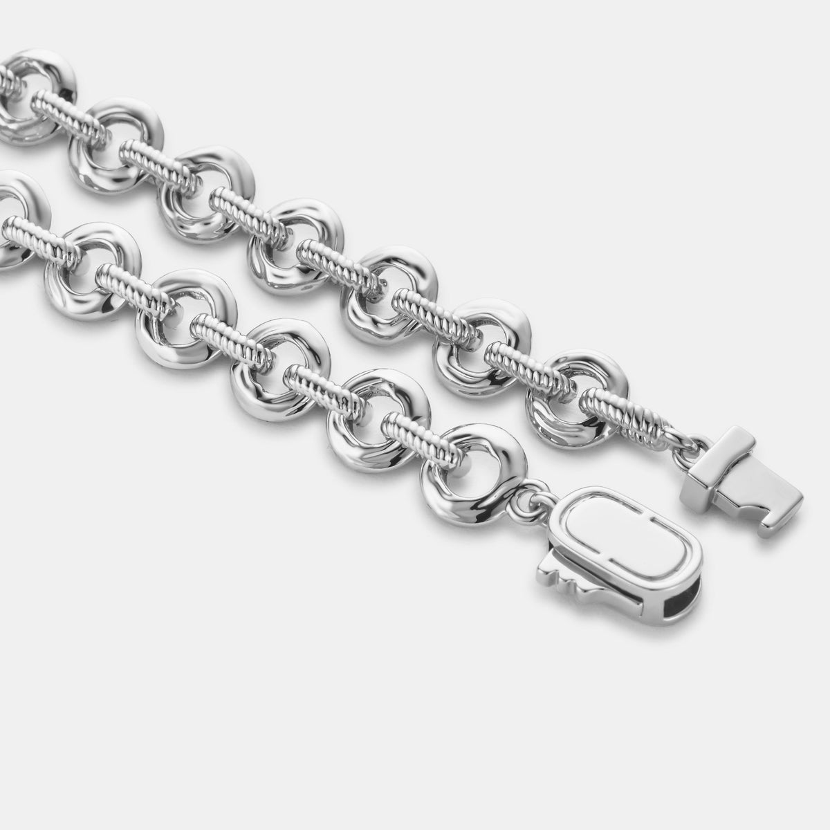 Pulsera de Eslabones Derretidos (Plata)