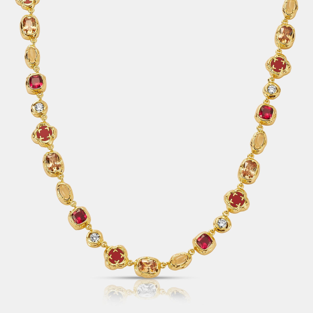 Collar de Piedra Rubí Derretida (Oro)