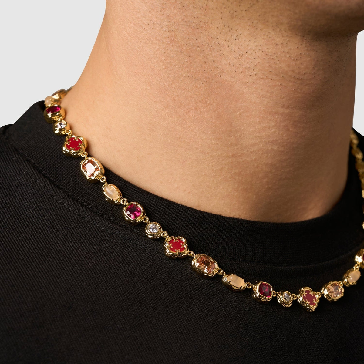 Collar de Piedra Rubí Derretida (Oro)