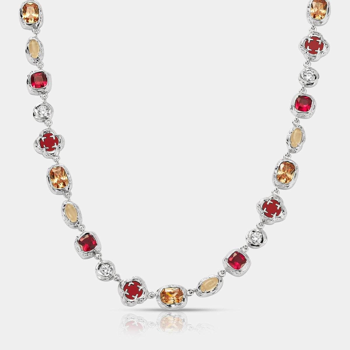 Collar de Piedra Rubí Derretida (Plata)