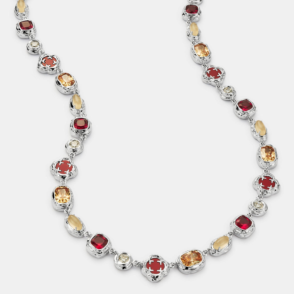 Collar de Piedra Rubí Derretida (Plata)