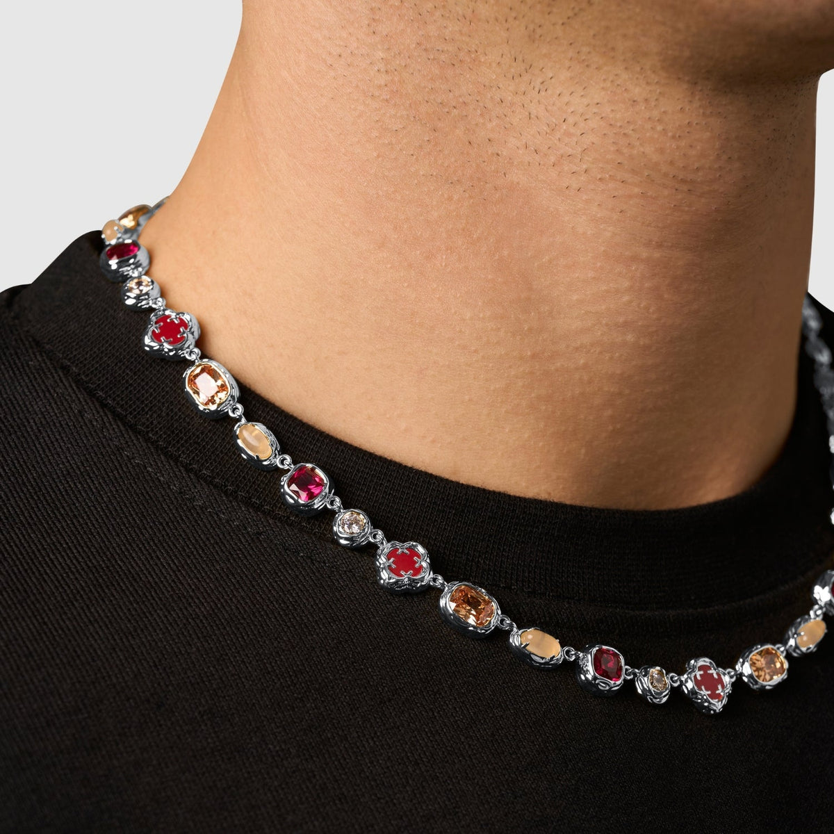 Collar de Piedra Rubí Derretida (Plata)