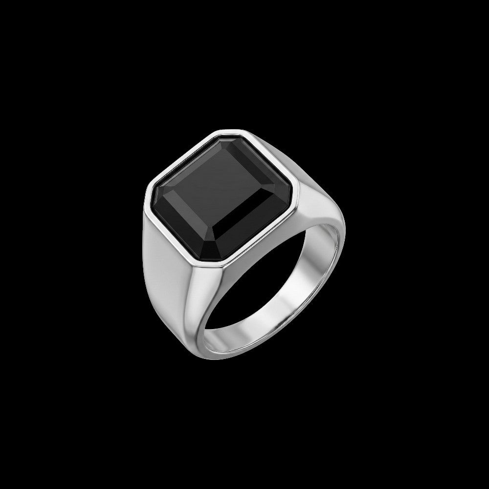 Anillo de sello negro