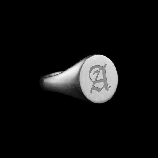 Anillo de sello inicial redondo