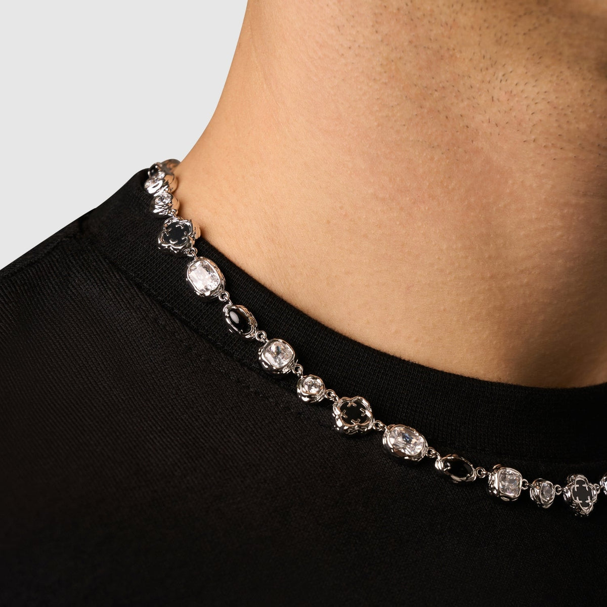 Collar de Piedra Ónix Derretida (Plata)