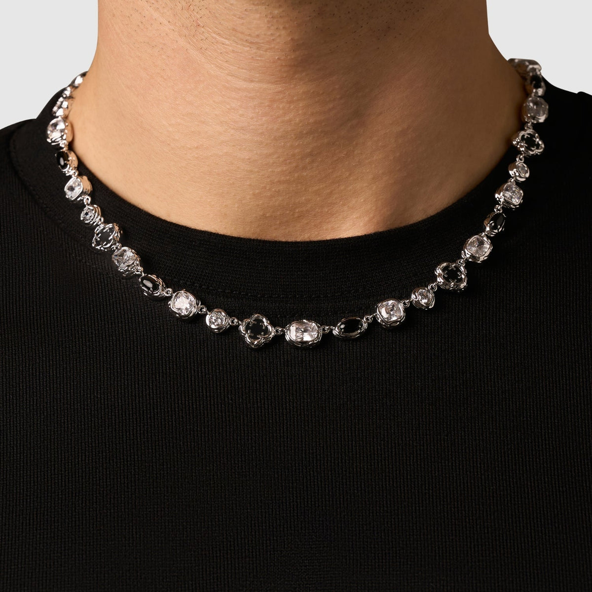 Collar de Piedra Ónix Derretida (Plata)