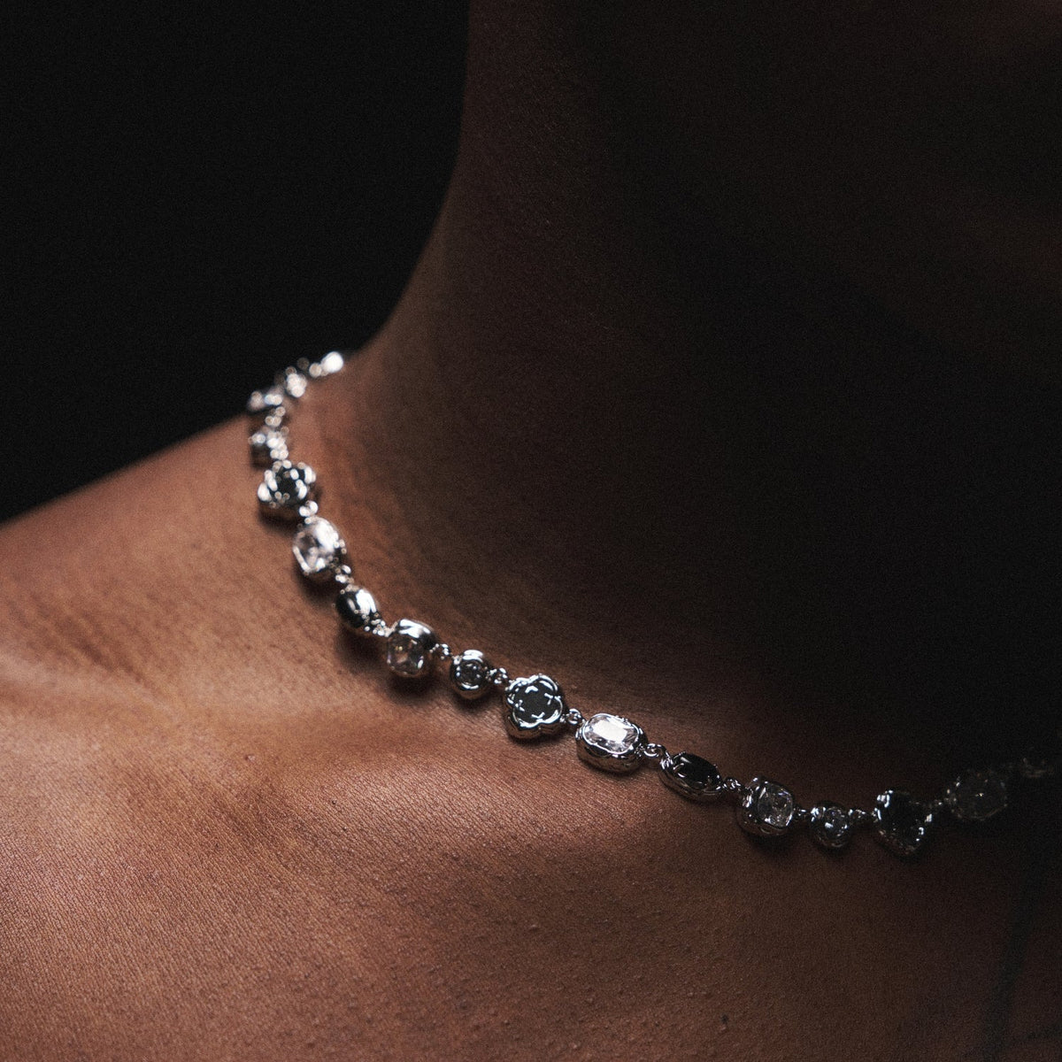 Collar de Piedra Ónix Derretida (Plata)