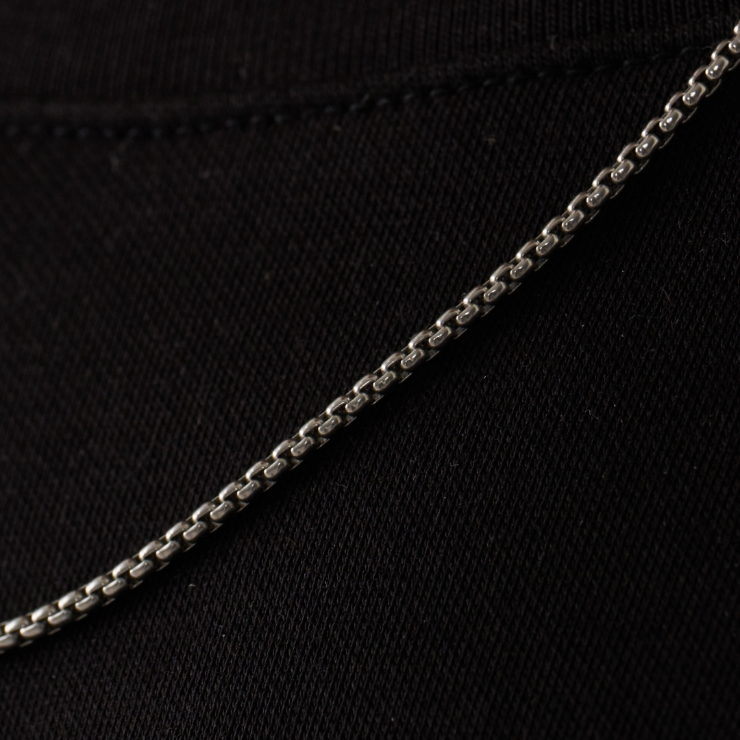 Cadena de caja redonda (Plata) 2mm