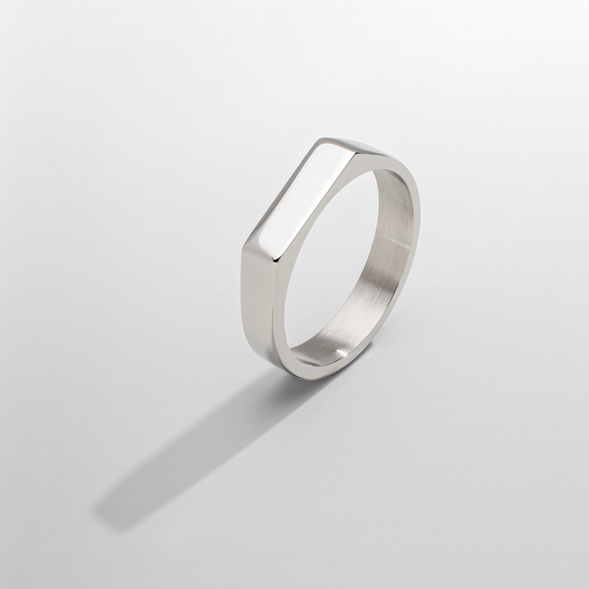 Anillo de sello rectangular (Plata)