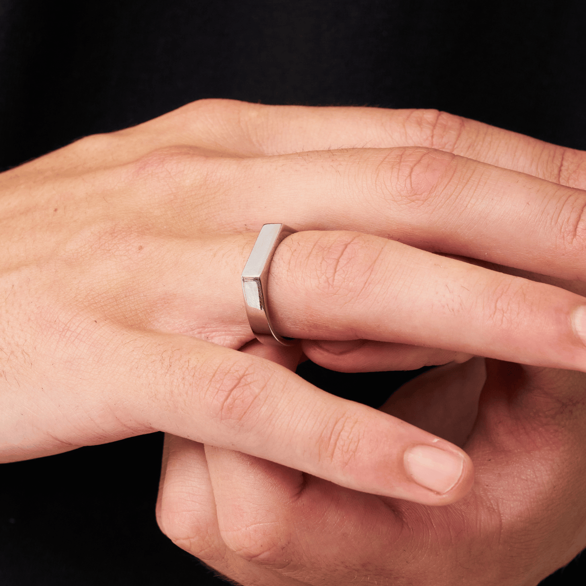 Anillo de sello rectangular (Plata)