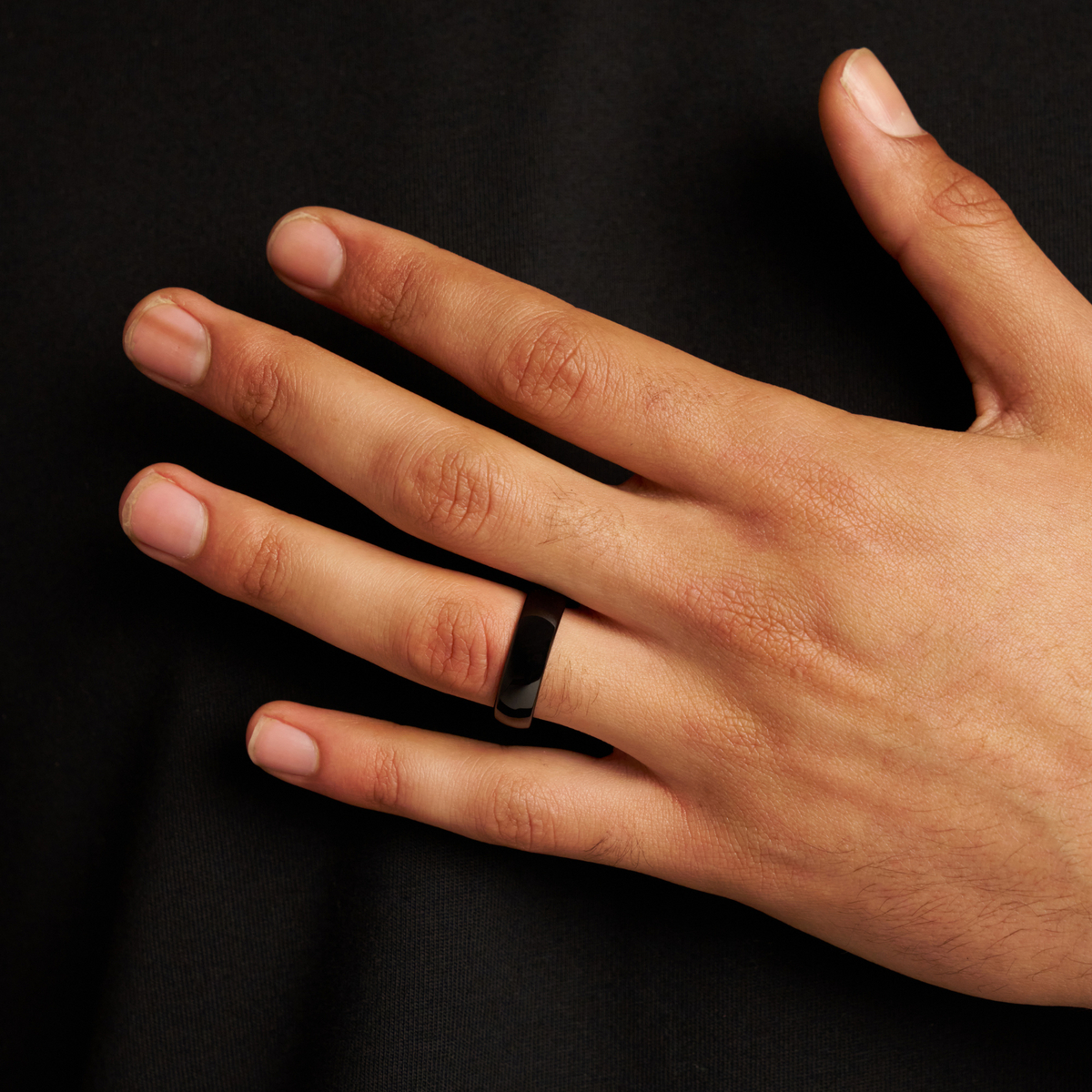 Anillo Redondeado (Negro) 7mm | Tungsteno
