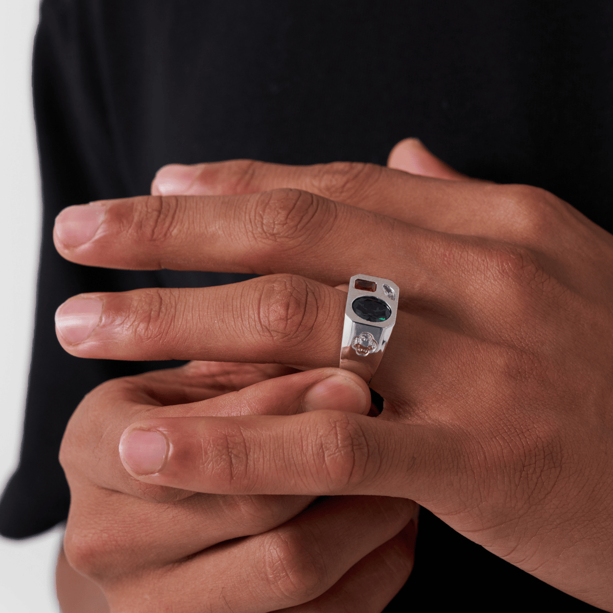 Anillo de Tres Piedras (Plata)