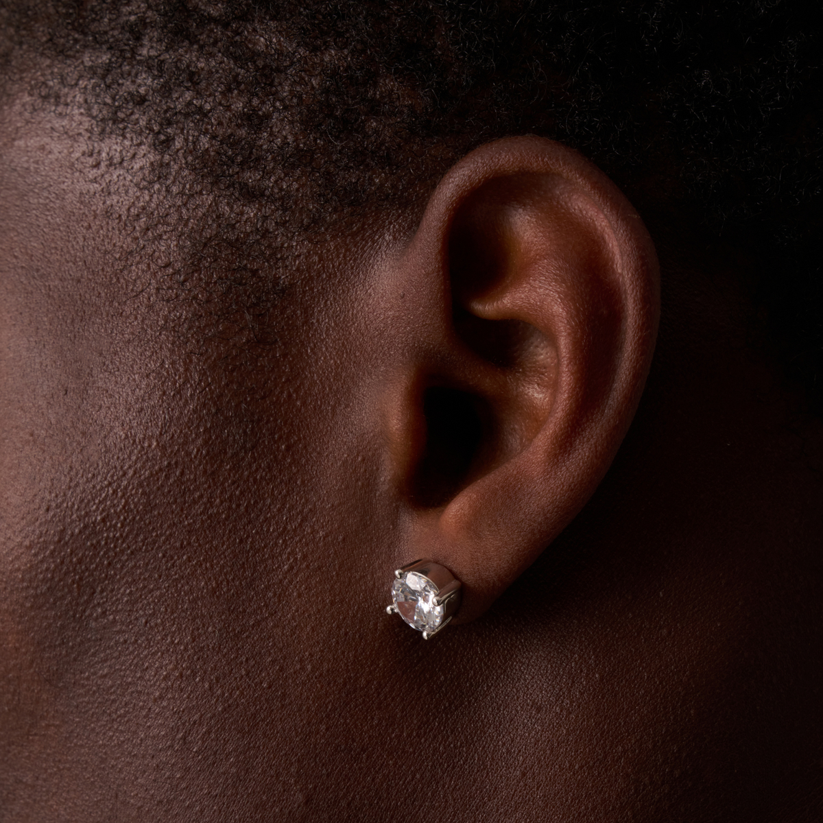 Diamond Stud Earring (Silver)