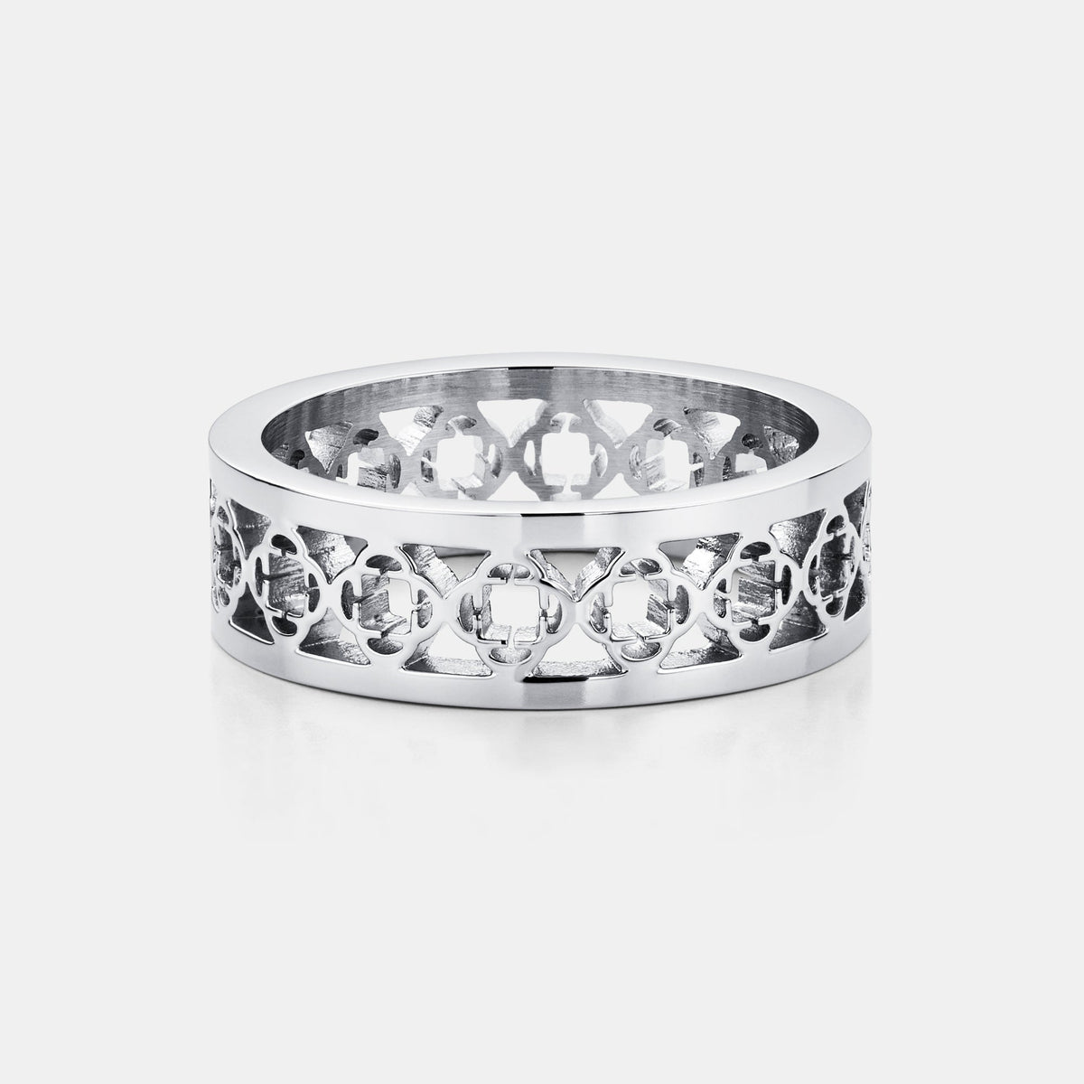 Anillo Banda de Trébol (Plata)