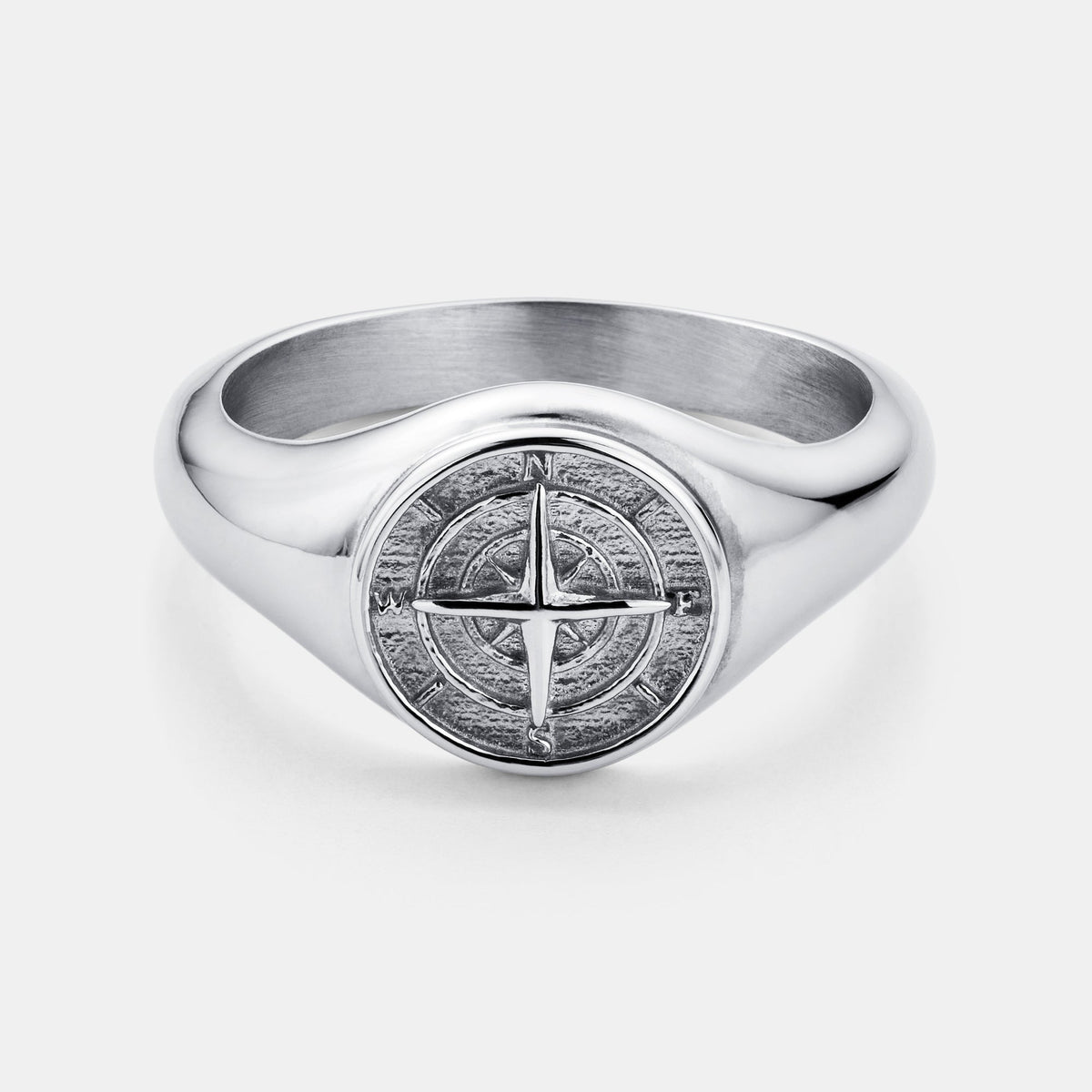 Anillo de sello de brújula (Plata)