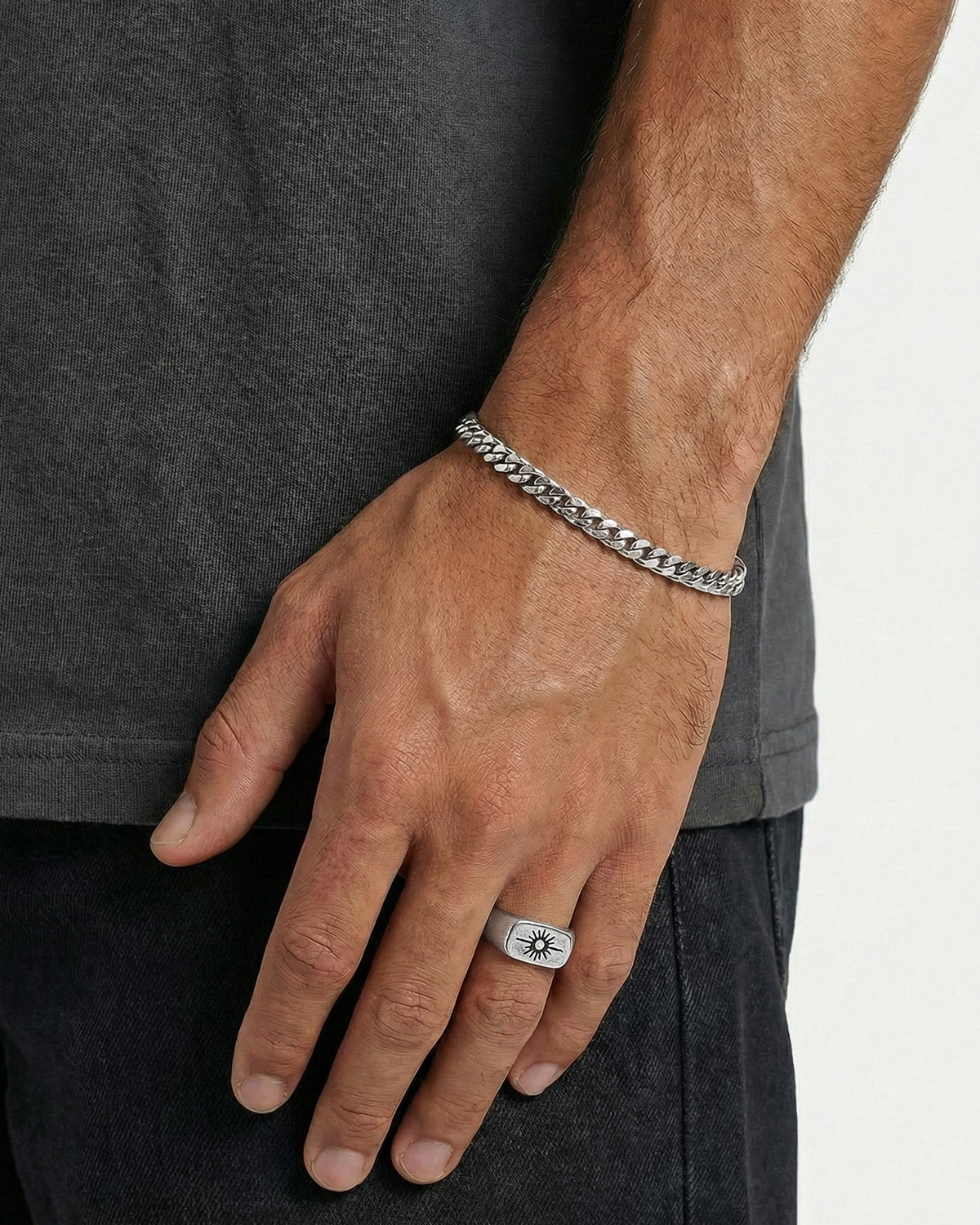 PULSERA CUBANA PLATA - 5MM