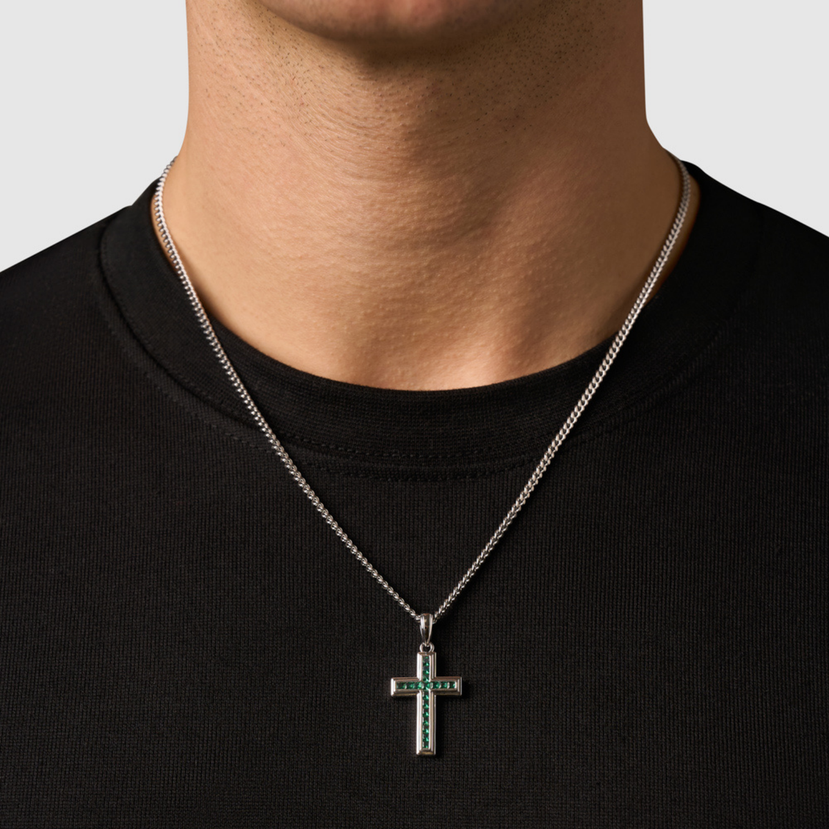 Cruz de Piedra Esmeralda (Plata)