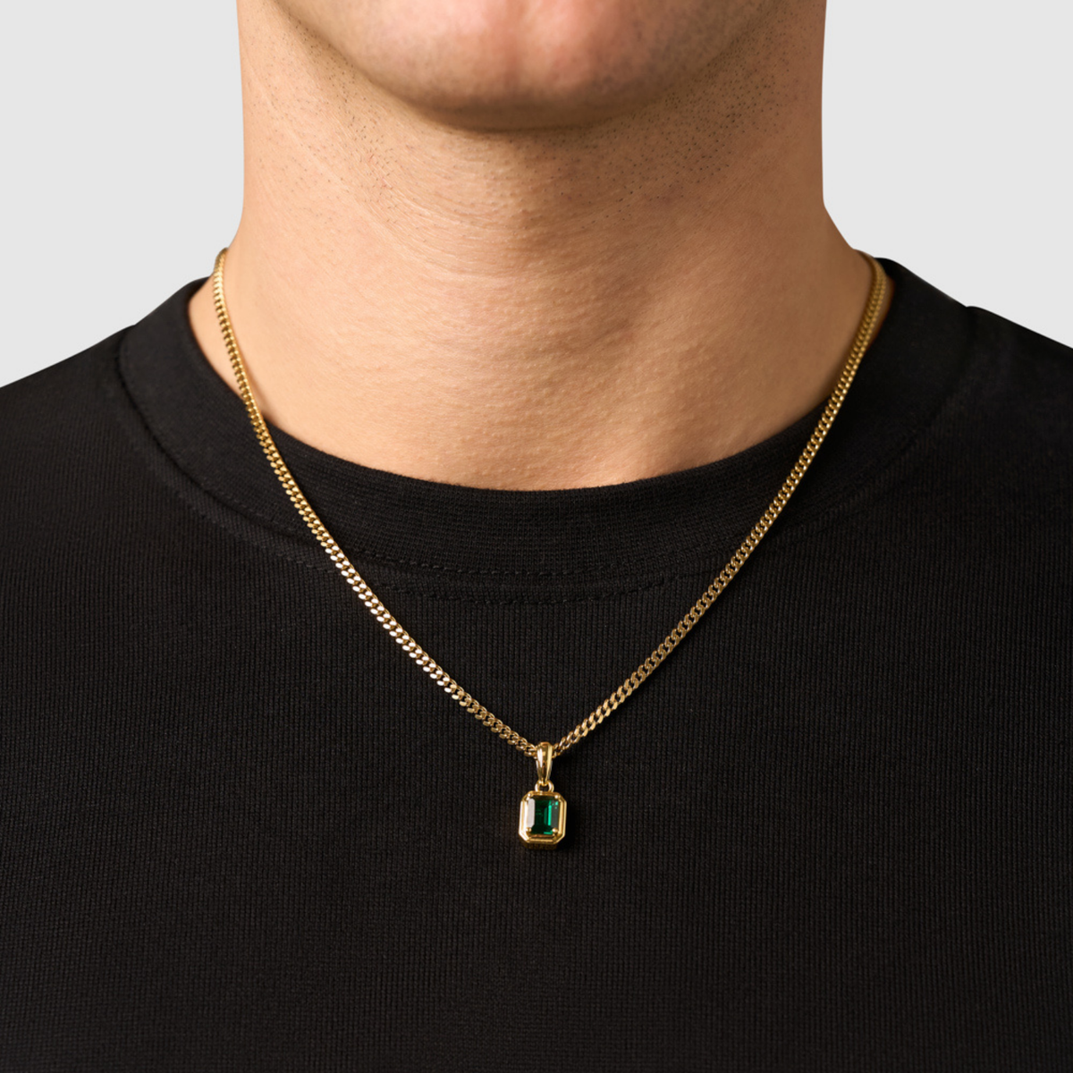 Rectángulo de Piedra Esmeralda (Oro)