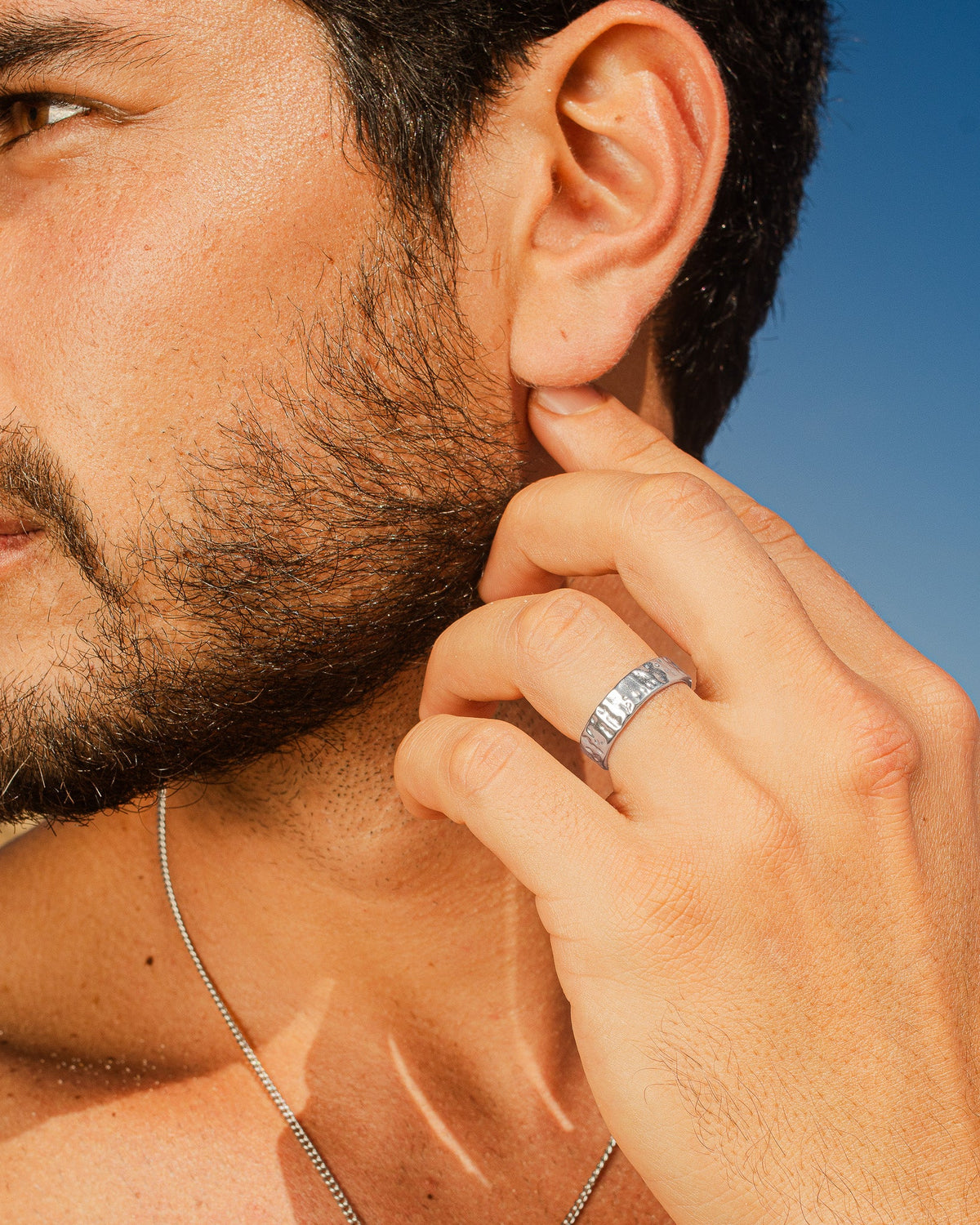 ANILLO HAMMERED PLATA - 6MM
