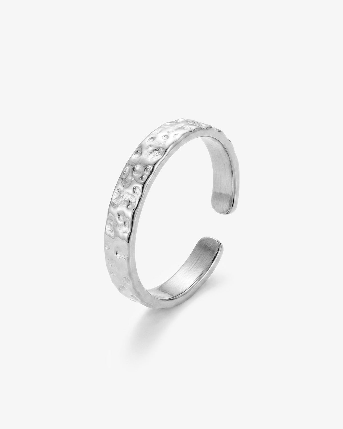 ANILLO HAMMERED PLATA - 4MM