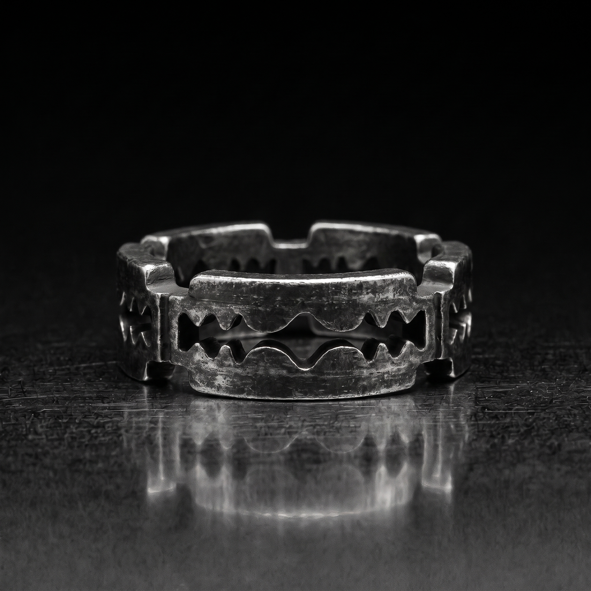Anillo de afeitar color gris metalizado
