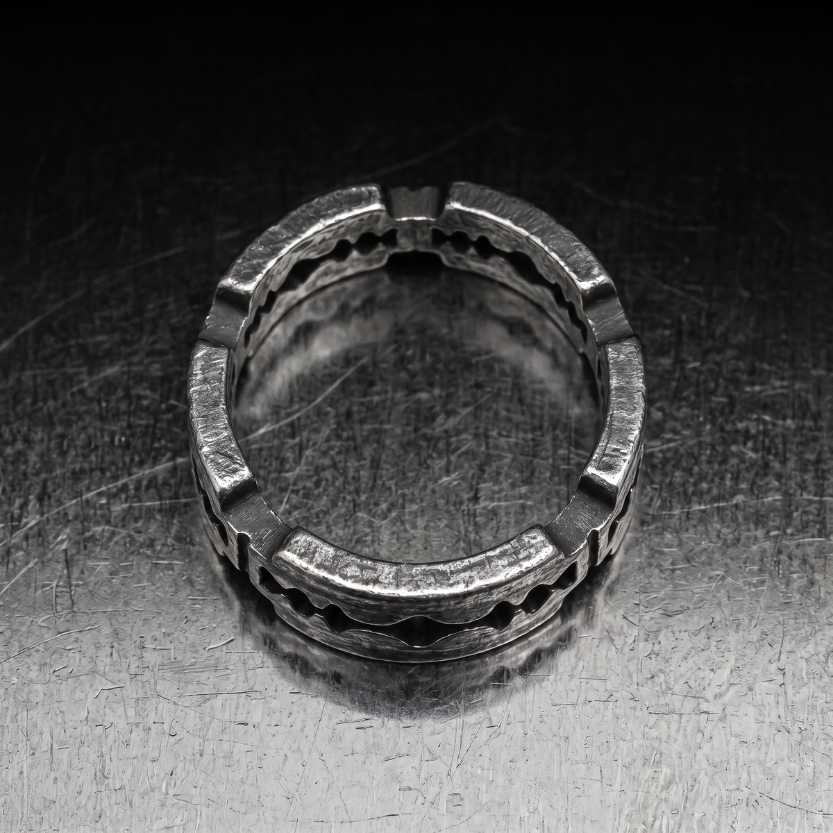 Anillo de afeitar color gris metalizado