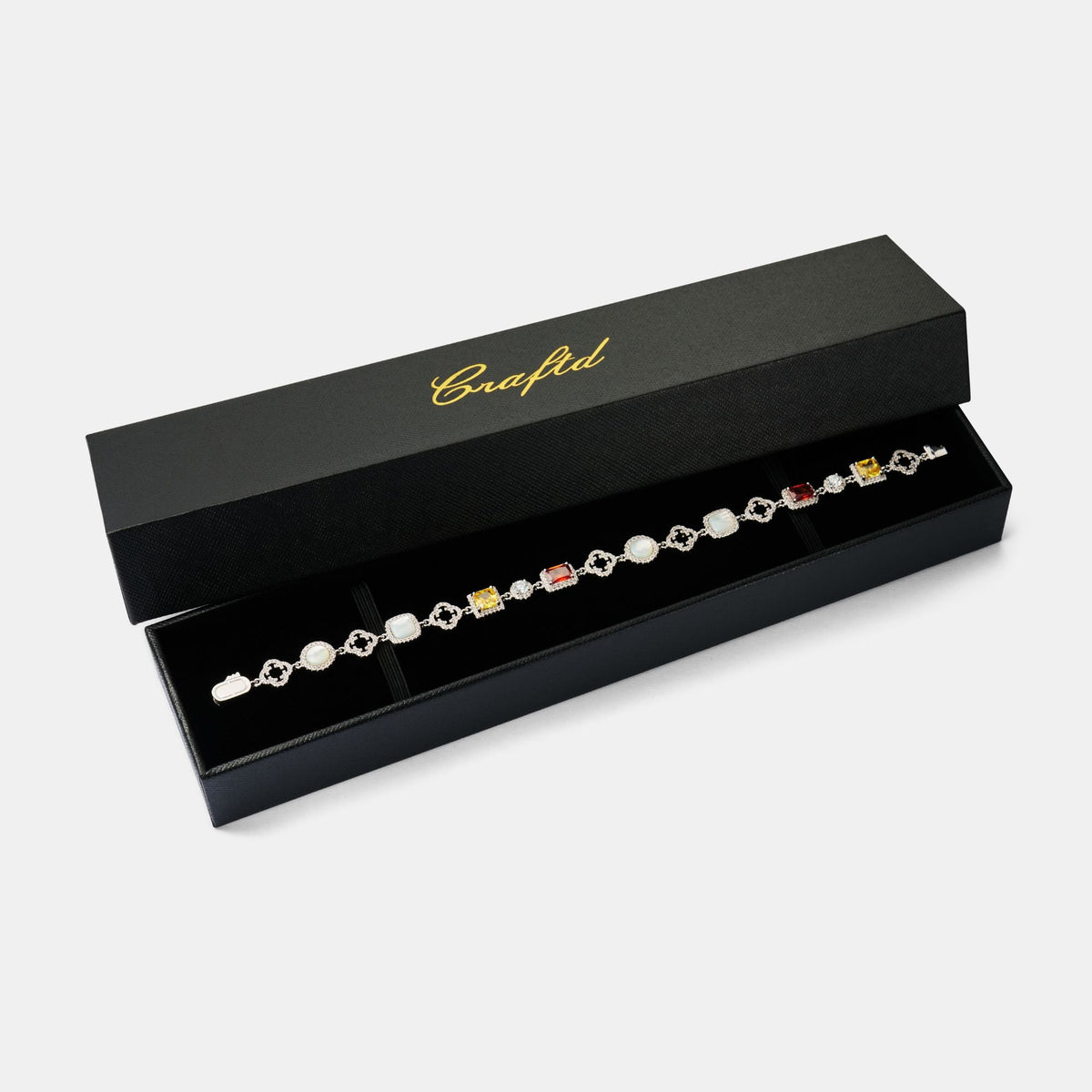 Pulsera de gema helada (plata)