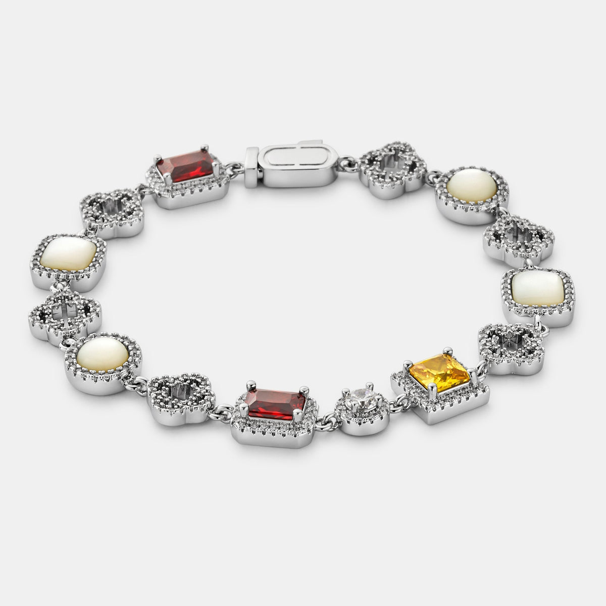 Pulsera de gema helada (plata)
