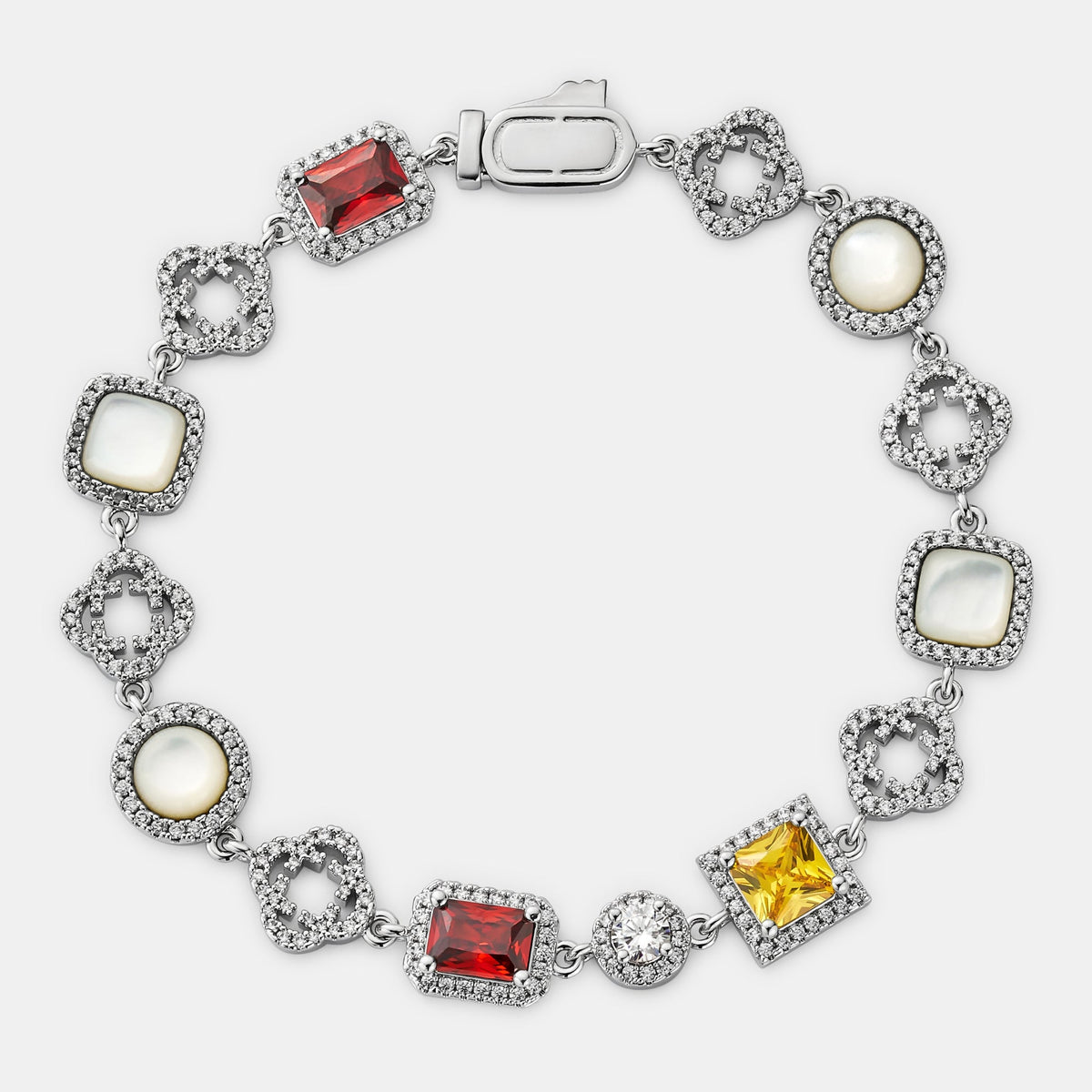 Pulsera de gema helada (plata)