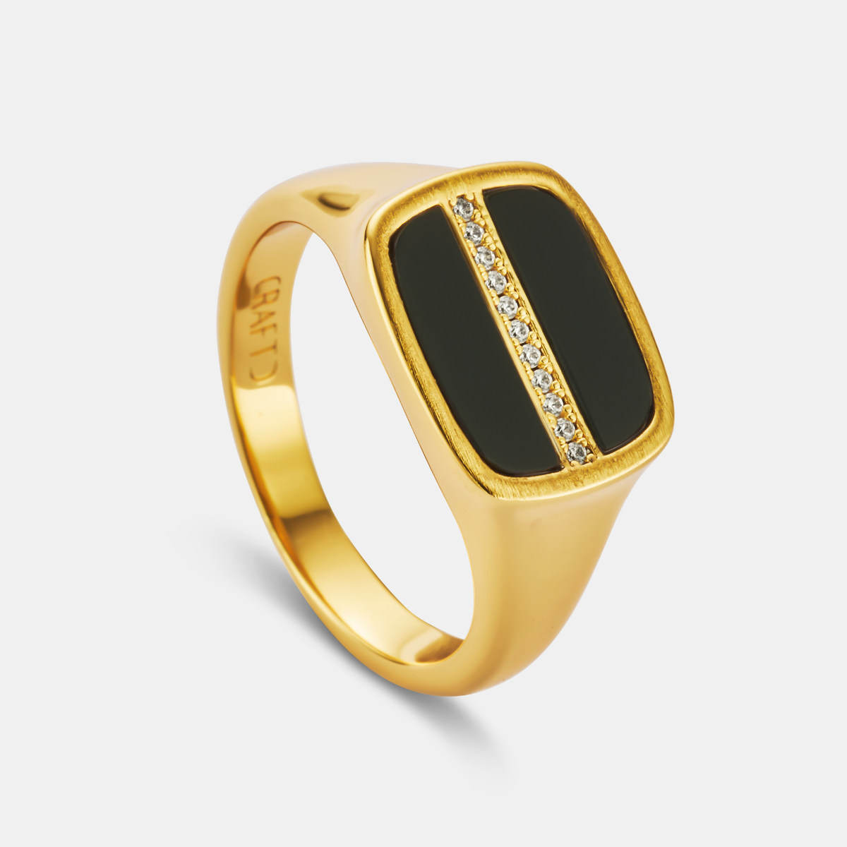 Anillo de sello de ónice helado (Oro)