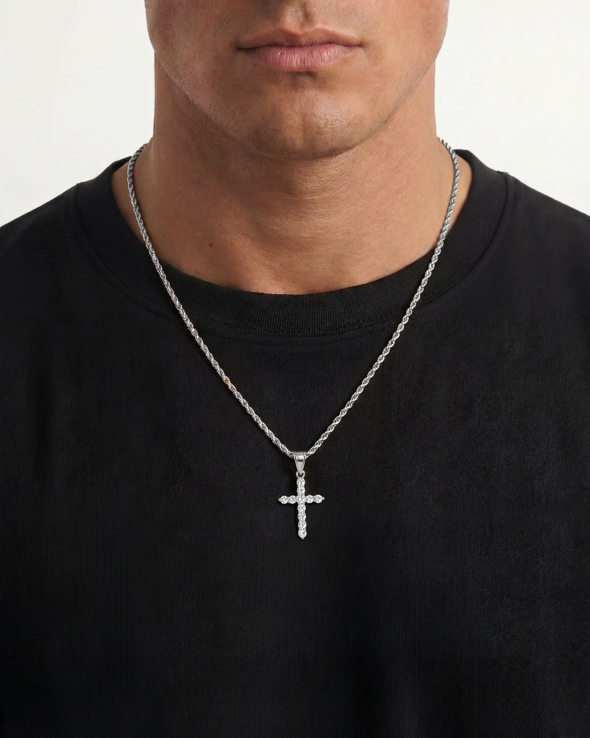 COLLAR ICY CROSS PLATA