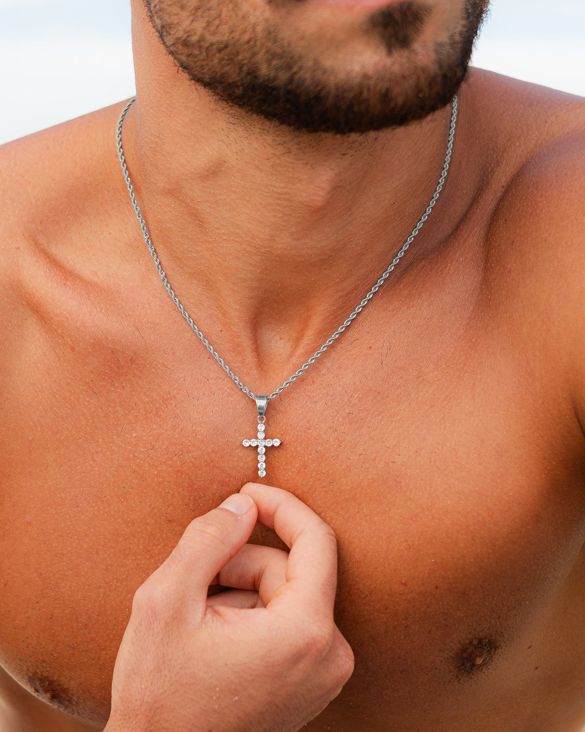 COLLAR ICY CROSS PLATA