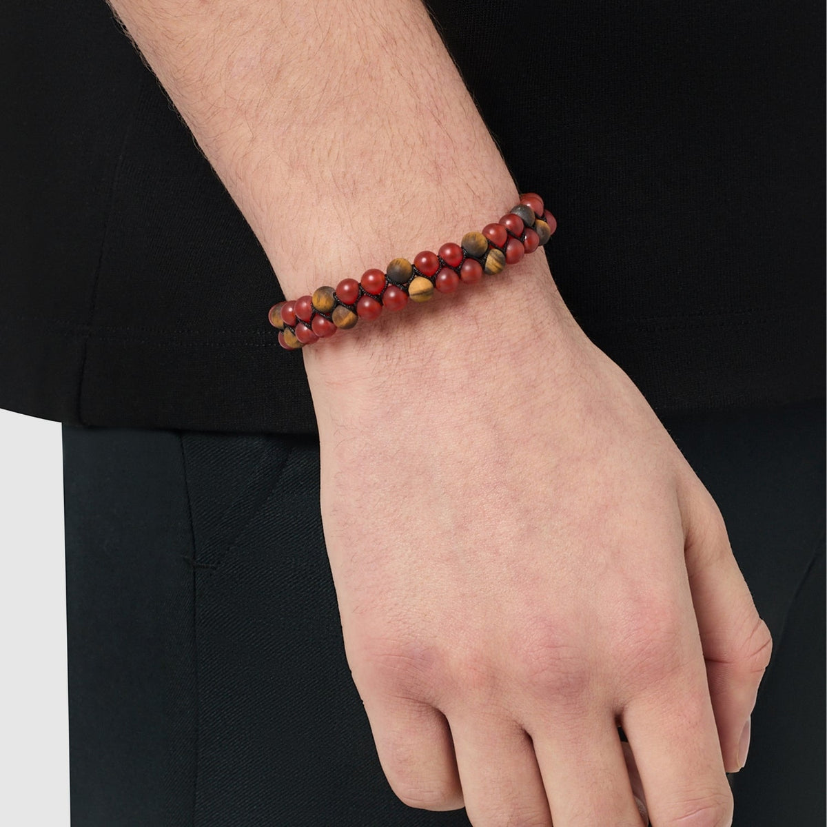 Pulsera de Cuentas Apiladas de Jaspe