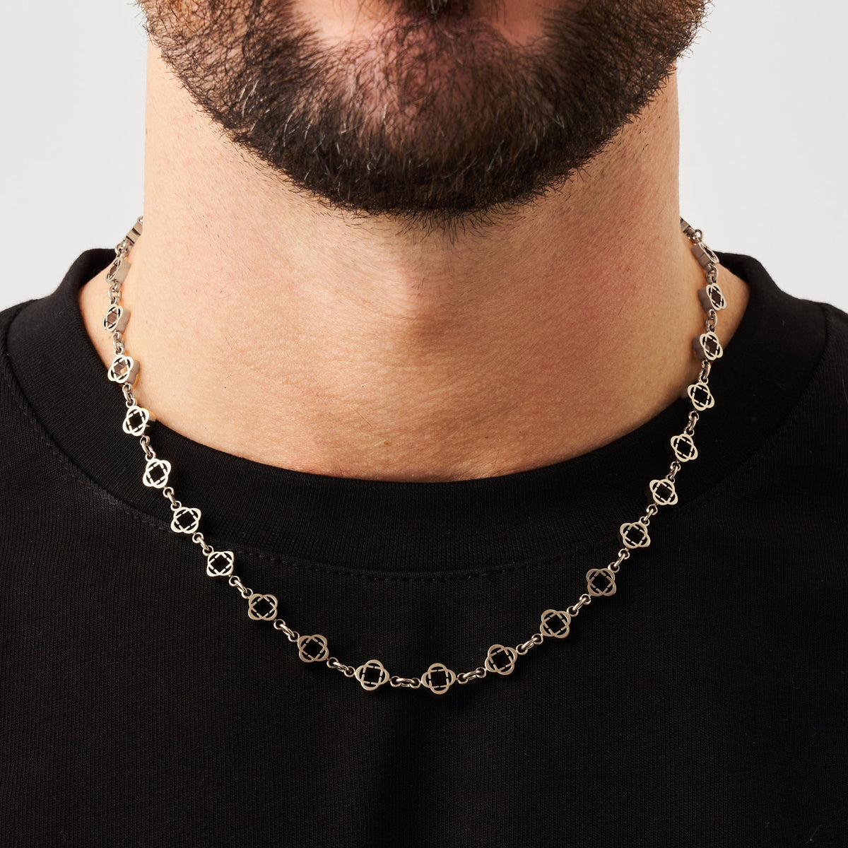 Collar de Enlace de Trébol (Plata)