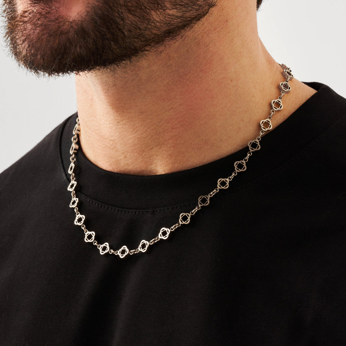 Collar de Enlace de Trébol (Plata)