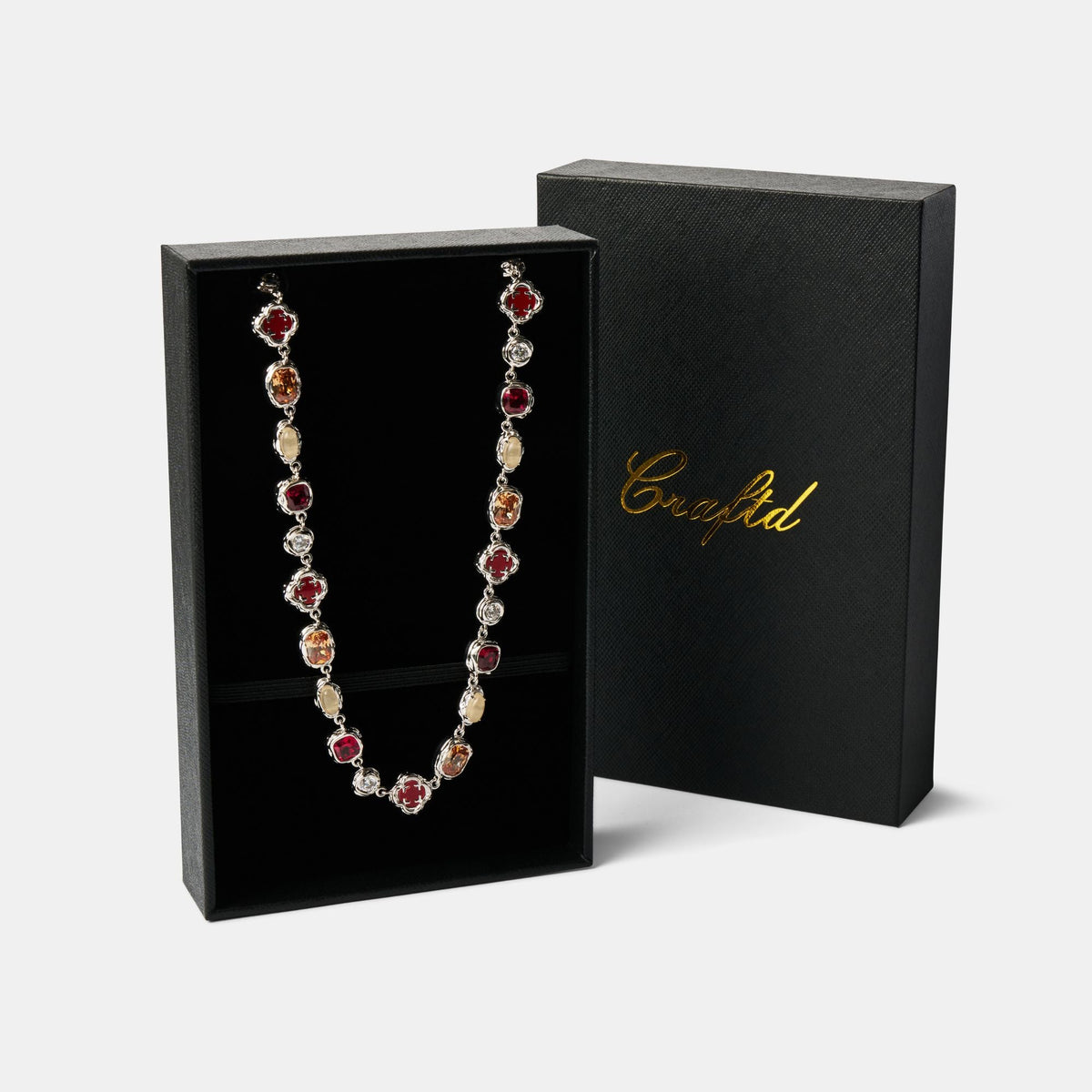 Collar de Piedra Rubí Derretida (Plata)
