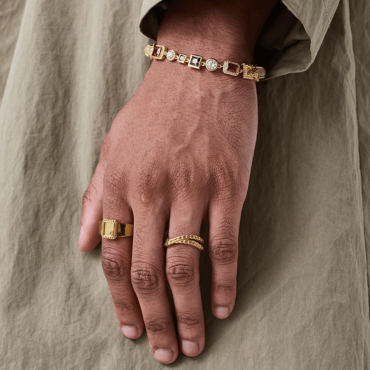 Pulsera de Piedras Preciosas (Oro)