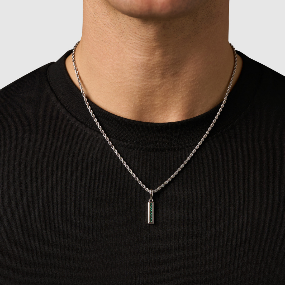 Tótem de Piedra Esmeralda Mini (Plata)