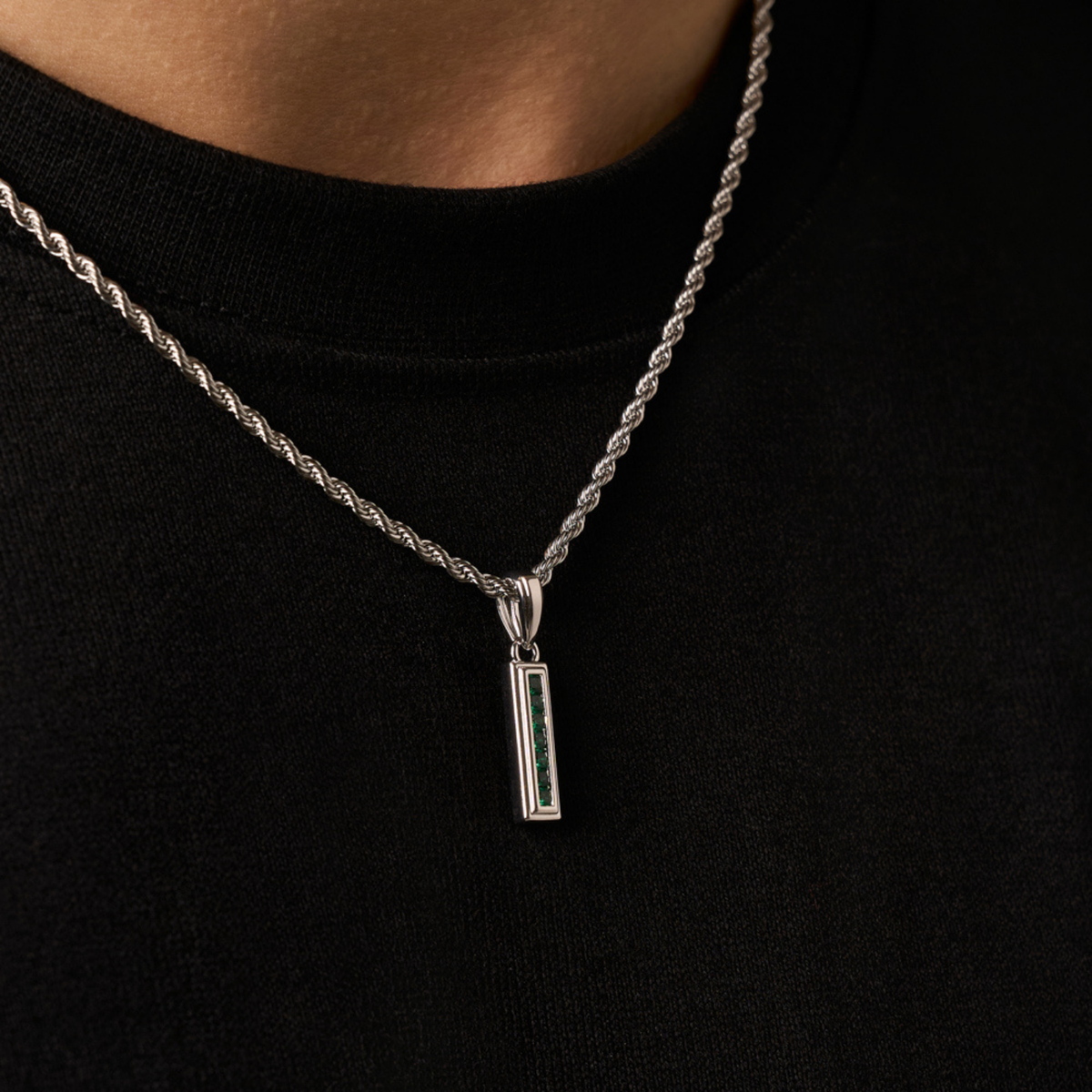 Tótem de Piedra Esmeralda Mini (Plata)