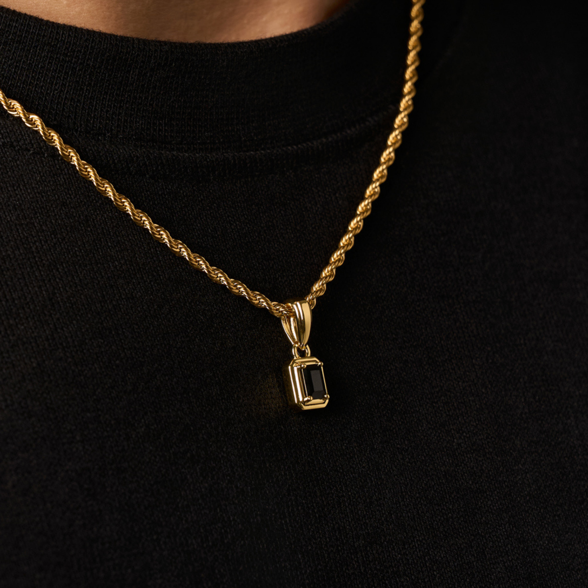 Rectángulo de Piedra Ónix Mini (Oro)